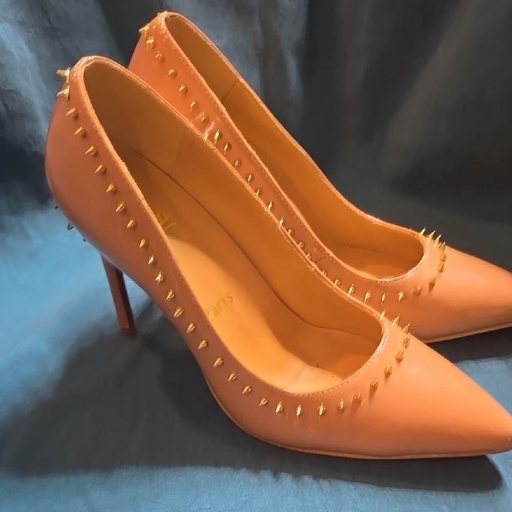 Studded Peach Heels